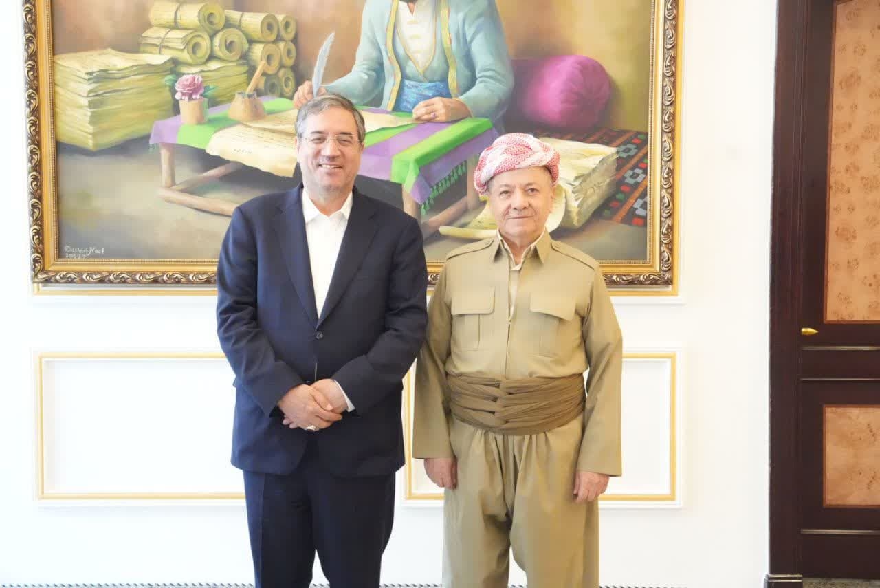 دیدار استاندار آذربایجانغربی با مسعود بارزانی در اقلیم کردستان عراق + تصاویر