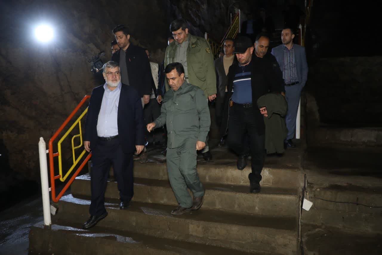 بازدید معاون رئیس جمهور و استاندار آذربایجانغربی از غار آبی سهولان + تصاویر