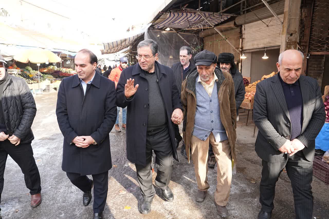 بازدید استاندار آذربایجان‌غربی از بازار ارومیه + تصاویر
