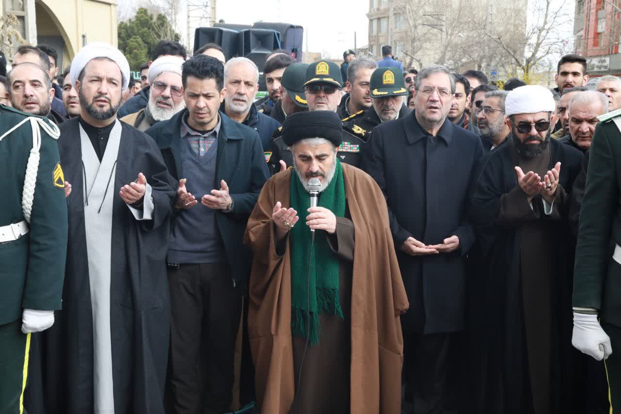 برگزاری آیین شهادت حضرت امام خامنه‌ای (قدس سره) و تشییع پیکر مطهر شهدای انتظامی آذربایجان‌غربی + تصاویر