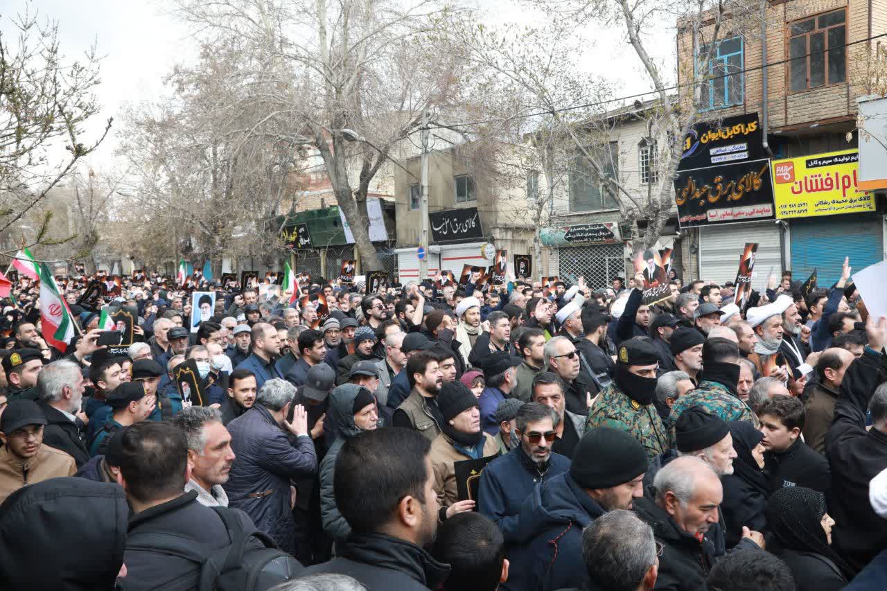 برگزاری آیین شهادت حضرت امام خامنه‌ای (قدس سره) و تشییع پیکر مطهر شهدای انتظامی آذربایجان‌غربی + تصاویر