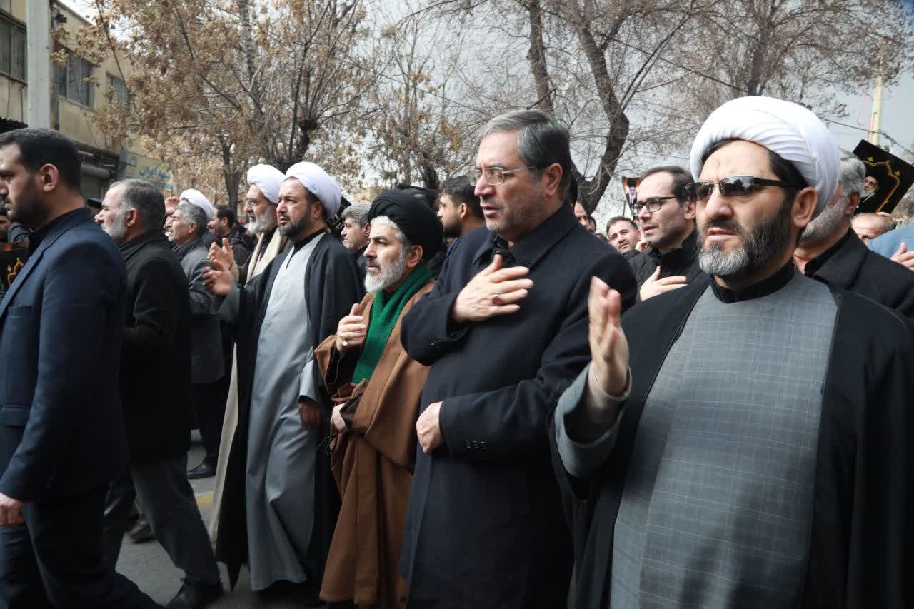 برگزاری آیین شهادت حضرت امام خامنه‌ای (قدس سره) و تشییع پیکر مطهر شهدای انتظامی آذربایجان‌غربی + تصاویر