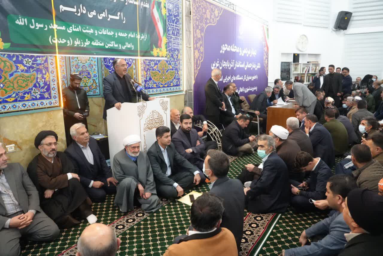 برگزاری نشست استاندار آذربایجانغربی با اهالی منطقه طرزیلو ارومیه + تصاویر